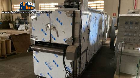 Forno t�nel cont�nuo � g�s em a�o inox com 3 esteiras VS Tecnologia Industrial