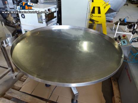 Mesa classificat�ria acumuladora girat�ria em a�o inox 1100 mm