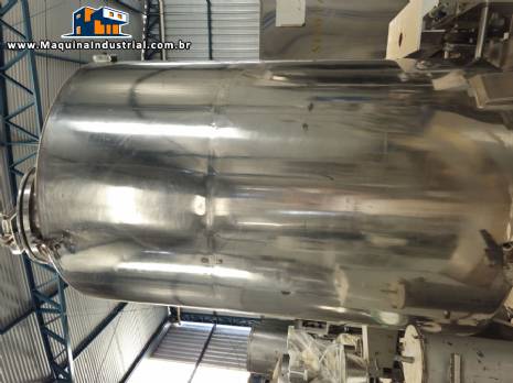 Tanque em ao inox para armazenamento e agitao 1500 litros