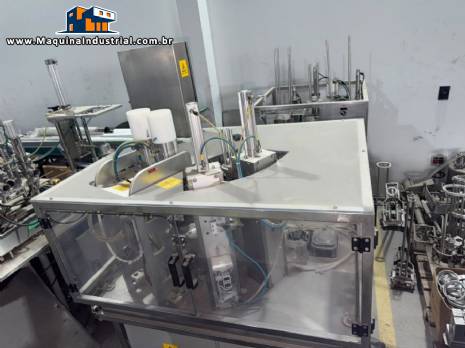 Envasadora dosadora rotativa autom�tica com seladora para c�lice copinhos Delgo 3500 c�lices por hora