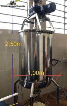 Tanque misturador em ao inox 200 litros