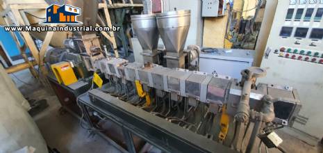 Linha completa de extrusora dupla rosca TwinScrew Linha completa de extrusora dupla rosca TwinScrew