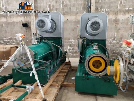 Moinho agitador horizontal de discos e esferas 60 cv para moagem �mida e dispers�o encamisado LME 100 K Netzsch