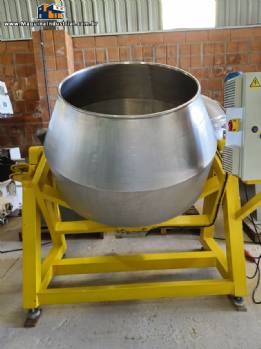Drageadeira tipo betoneira lisa basculante em inox Bravaeco 500 litros