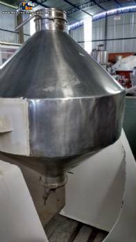 Misturador de p duplo cone em ao inox 100 litros