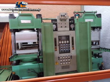 Prensa hidr�ulica dupla � v�cuo para vulcaniza��o de borracha Pan Stone
