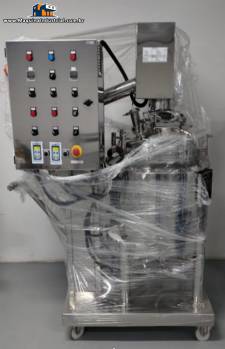 Reator de pressão 100 L em inox 316 L com elevador de tampa ano 2025 Reator de pressão 100 L em inox 316 L com elevador de tampa ano 2025